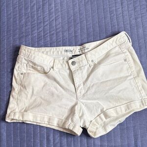 Mossimo Supply Co. White Denim Roll-Cuff Jean Shorts